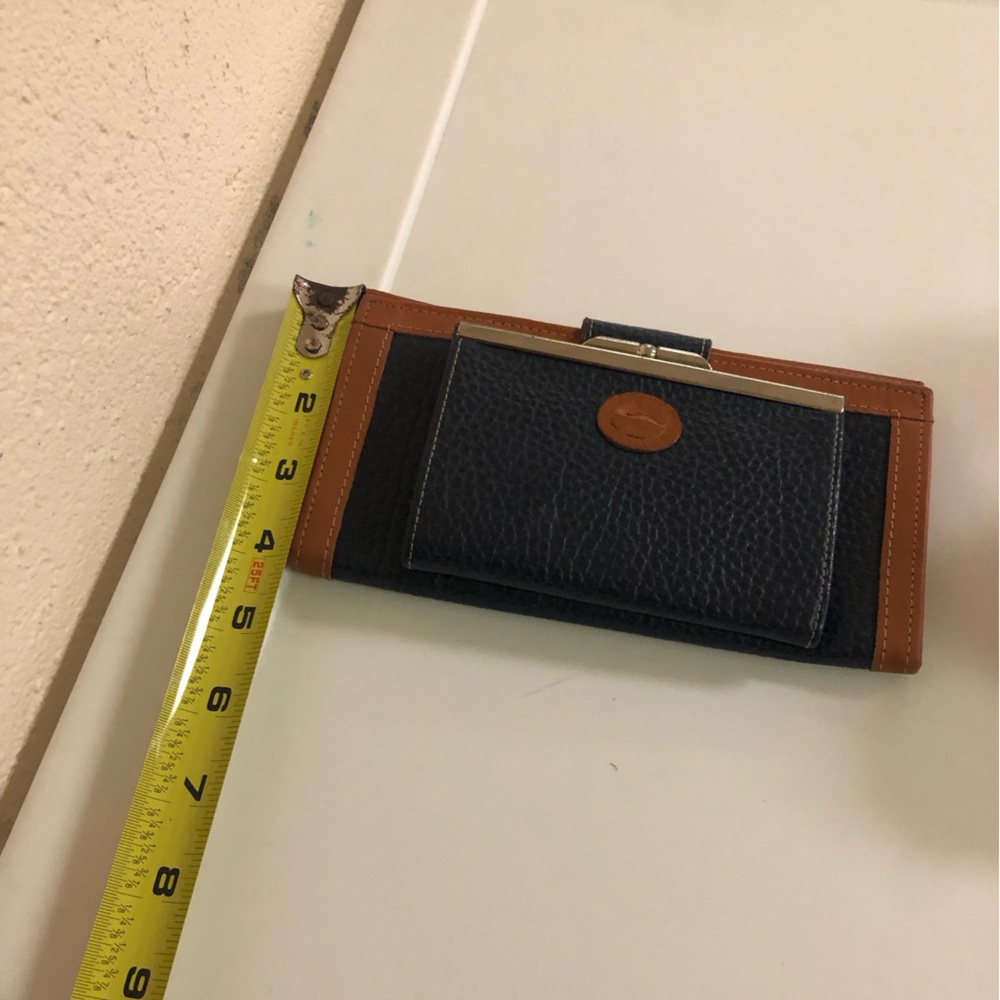 Dooney & Bourke Pebbled Leather Blue and Brown Wallet Checkbook - Picture 8 of 8